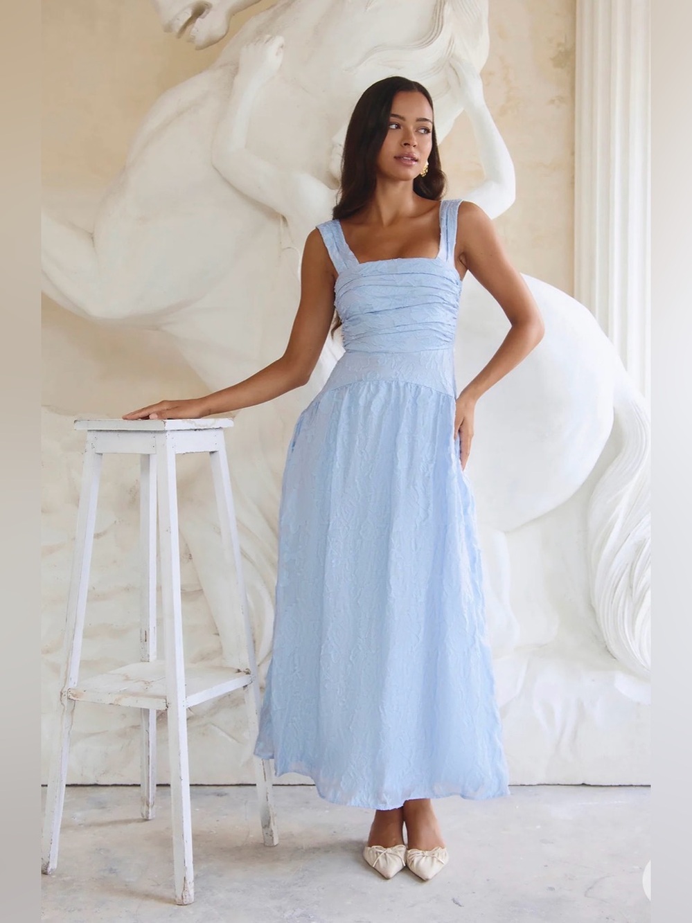 NWT Fortunate One Easy Moments Maxi Dress Light Blue